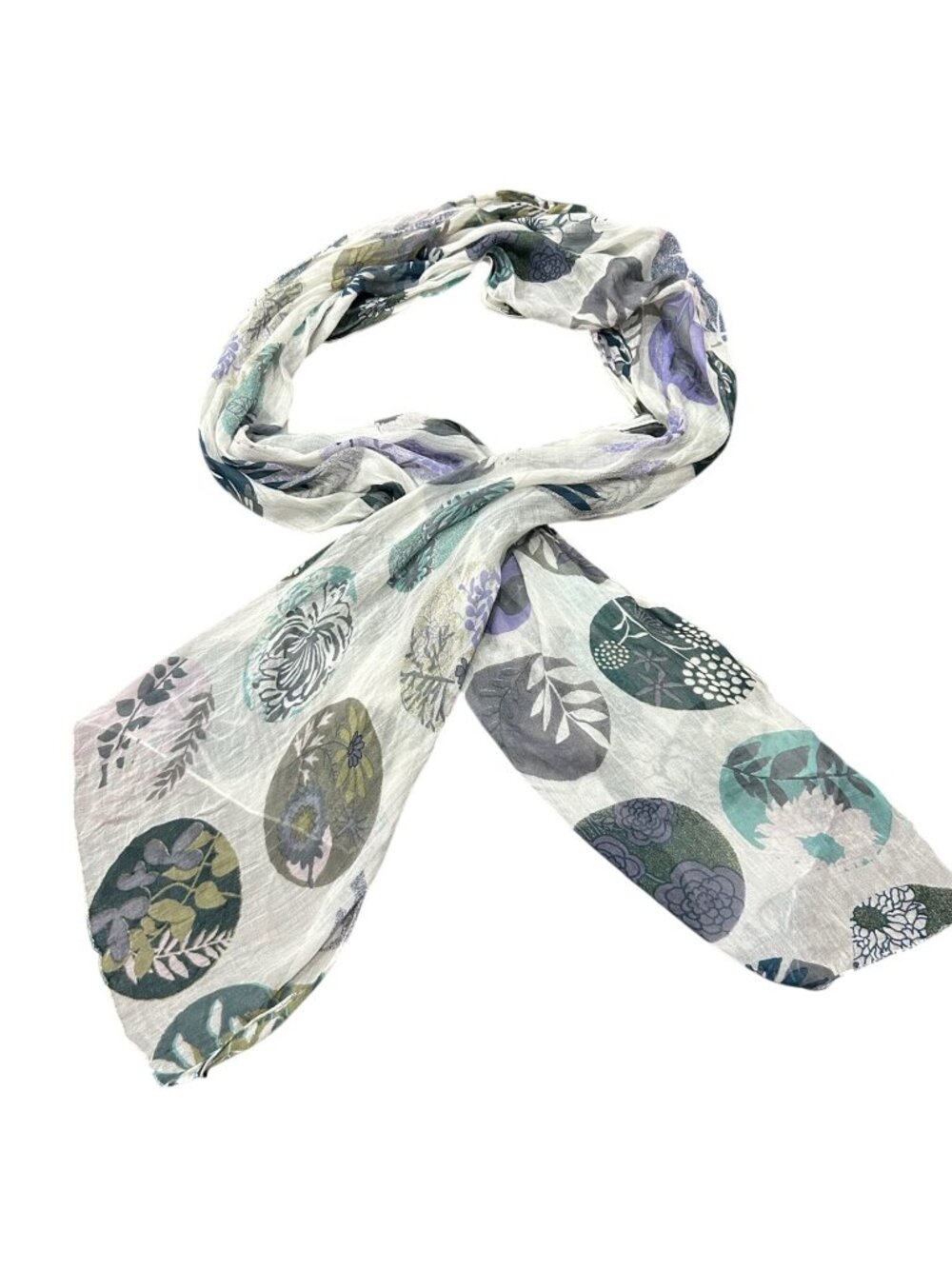 Vivante By VSA One Size Floral Lightweight Scarf Naturecore Gardencore